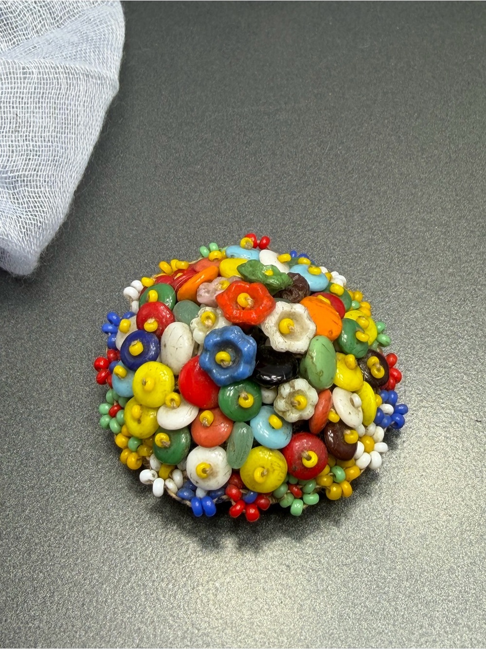 Vintage 1940’s Glass seed Dress Clip #294ub